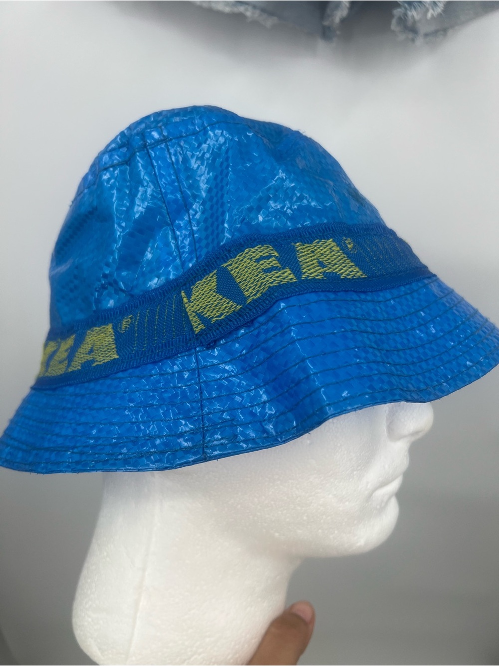 IKEA Blue Bucket Hat with Yellow Accent